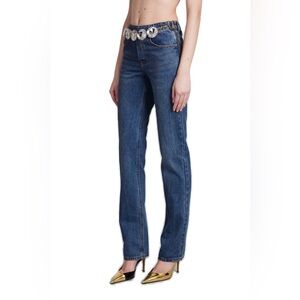 Area Jumbo Embellished Straight-Leg Jeans